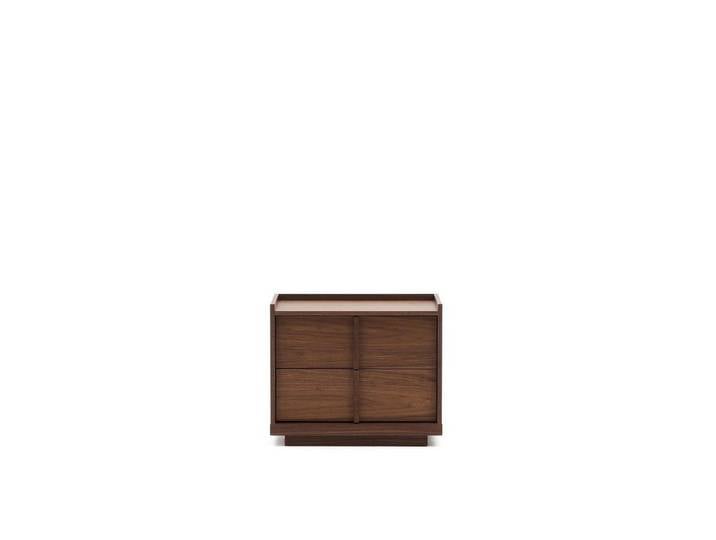 Natur24 Nachtkonsole Onix Nachttisch 40 x 60 x 47 cm MDF Walnussfurnier dunkles Finish