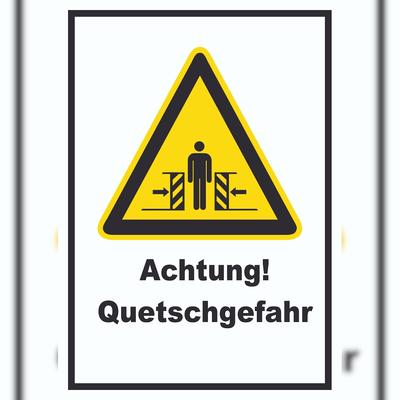 HB-Druck Achtung Quetschgefahr A0 (841x1189mm) Schild