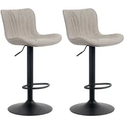CLP 2er Set Barhocker Linus Stoff   Farbe: taupe, Material: Stoff