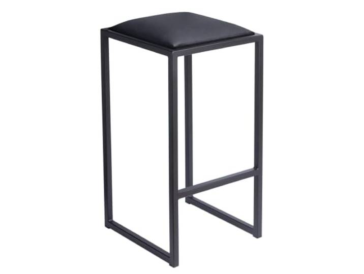 Ferro Moris Barhocker ohne Lehne 64 cm - Kunstleder Schwarz Von Hand geschweißtes Stahlgestell - gepolsterter Sitz - komplett montiert geliefert