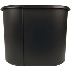 Helit H6103995 - Duo-System-Papierkorb, oval/umlaufender Griffrand, schwarz, Abfalleimer, Schwarz