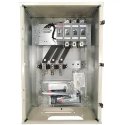 ABB OT200KAUC3TZ Sicherheitsschalter im Stahlblechgehäuse 3-polig 110 kW 400 V mit schwarzem Griff, IP65 Einführung unten 1SCA022340R0930