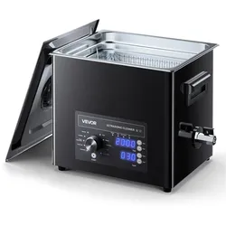 VEVOR Ultraschallreiniger professionelles Ultraschallreinigungsgerät mit Drehknopfsteuerung 10 L, Reinigungsgerät mit Korb & Reinigungskugel, Ultraschallgerät für Uhren Rasierer Schmuck Münzen