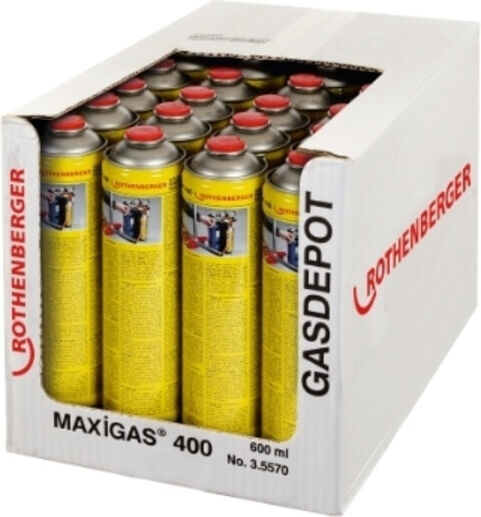 ROTHENBERGER Maxigas 400 Cartouche de gaz, 600 ml, raccord fileté (035570-A)