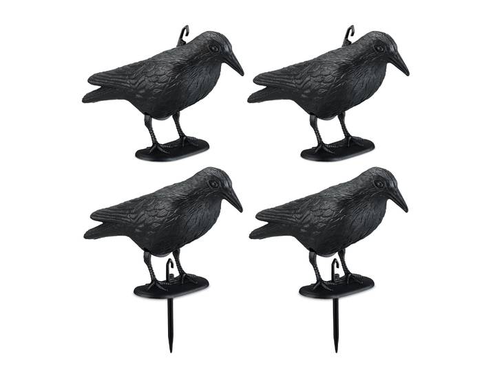 Vogelschreck Krähe 4er-Set Schwarz