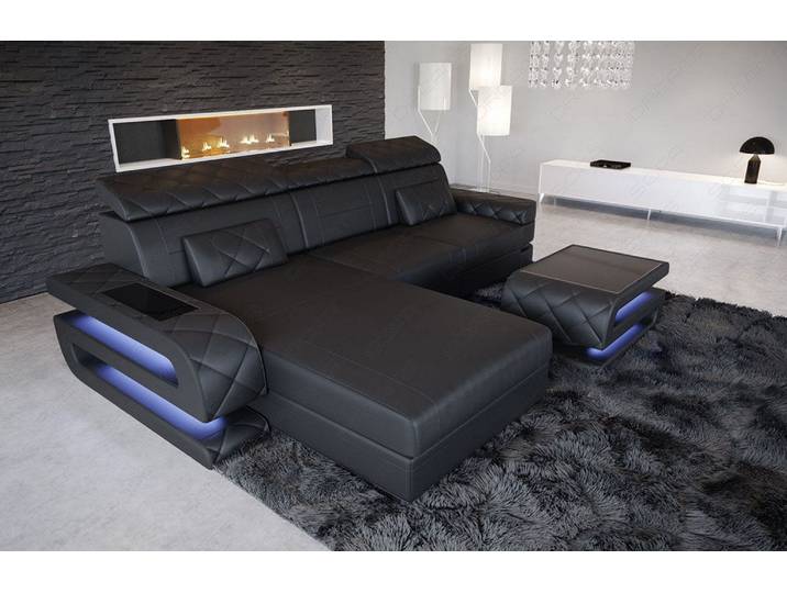 Couch Bologna L-Form in Leder