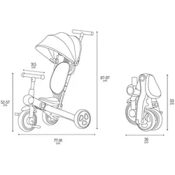 MoMi SOLIVIA grau / Dreirad / ab 12 Monaten / Tragkraft: 25 kg