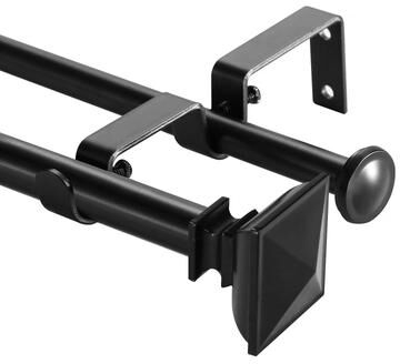 Urbanest Modern Square Urn Adjustable Drapery Double Curtain Rod