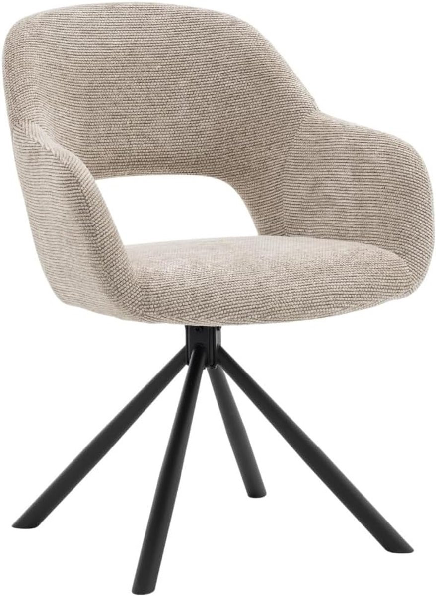 Eetkamerstoel Livia - Taupe - Draaibaar - Set van 2