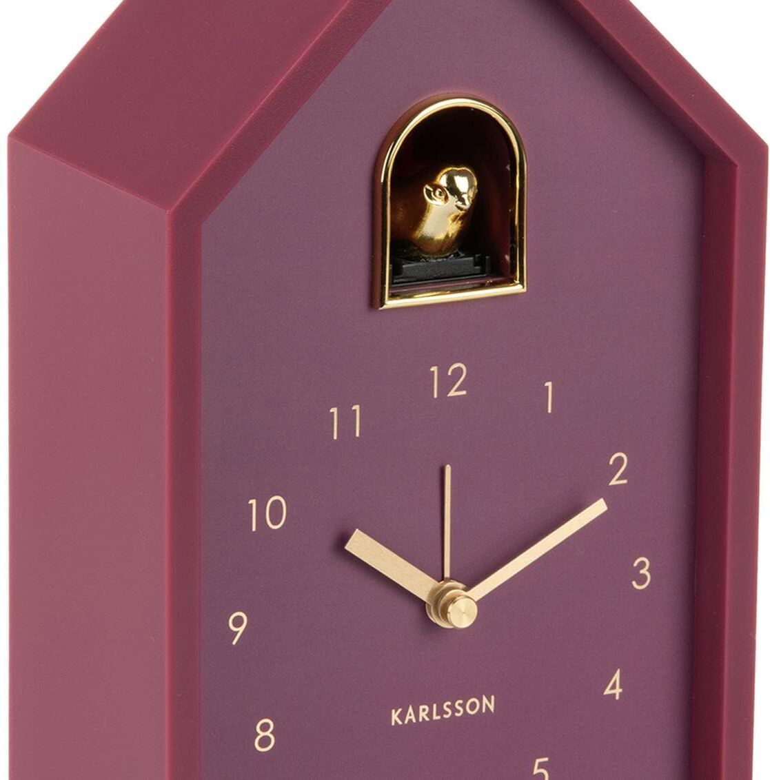 Wecker KARLSSON, braun, rot, Wecker, Wecker braun, rot Einheitsgröße