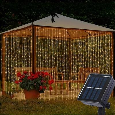 Uplift Picks Solar Curtain Lights Create Magical Outdoor Backdrops For Gardens Patios Celebrations warm 4mx3m 400leds
