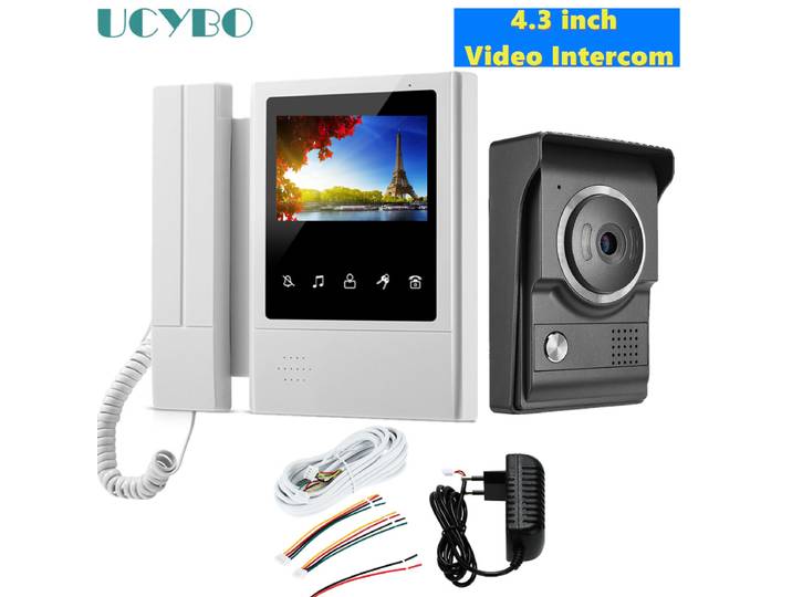 Système d'interphone vidéo d'entrée, sonnette pour maison et appartement avec caméra, kit de moniteur tactile IR étanche