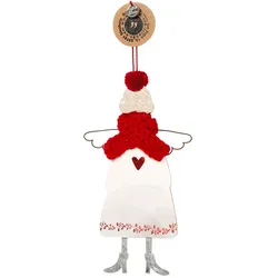 Weihnachtsanhänger Wunderengel Good old friends Draht, Pappe mehrfarbig, Designer Sarah Baumann, 8x15.5 cm
