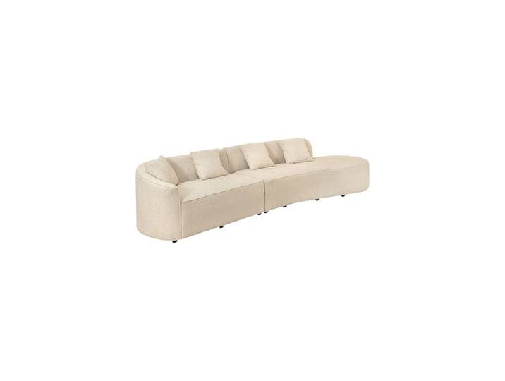 Grosses 3-Sitzer Design Sofa „Atelier L“ - Bouclé Beige Invicta Interiors