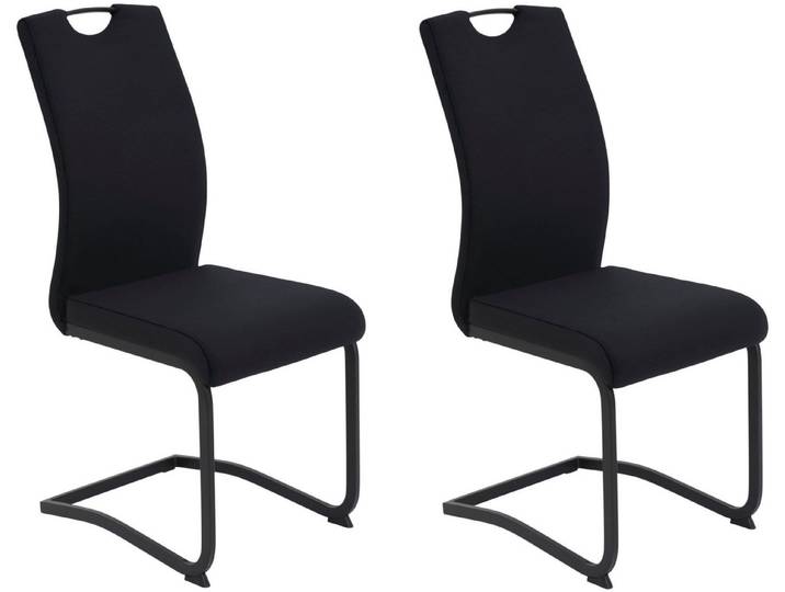 HELA Freischwinger RIGA II (Set, 2 St), Freischwinger,Vierkantrohrgestell,mit Griff,Samt Cordoptik