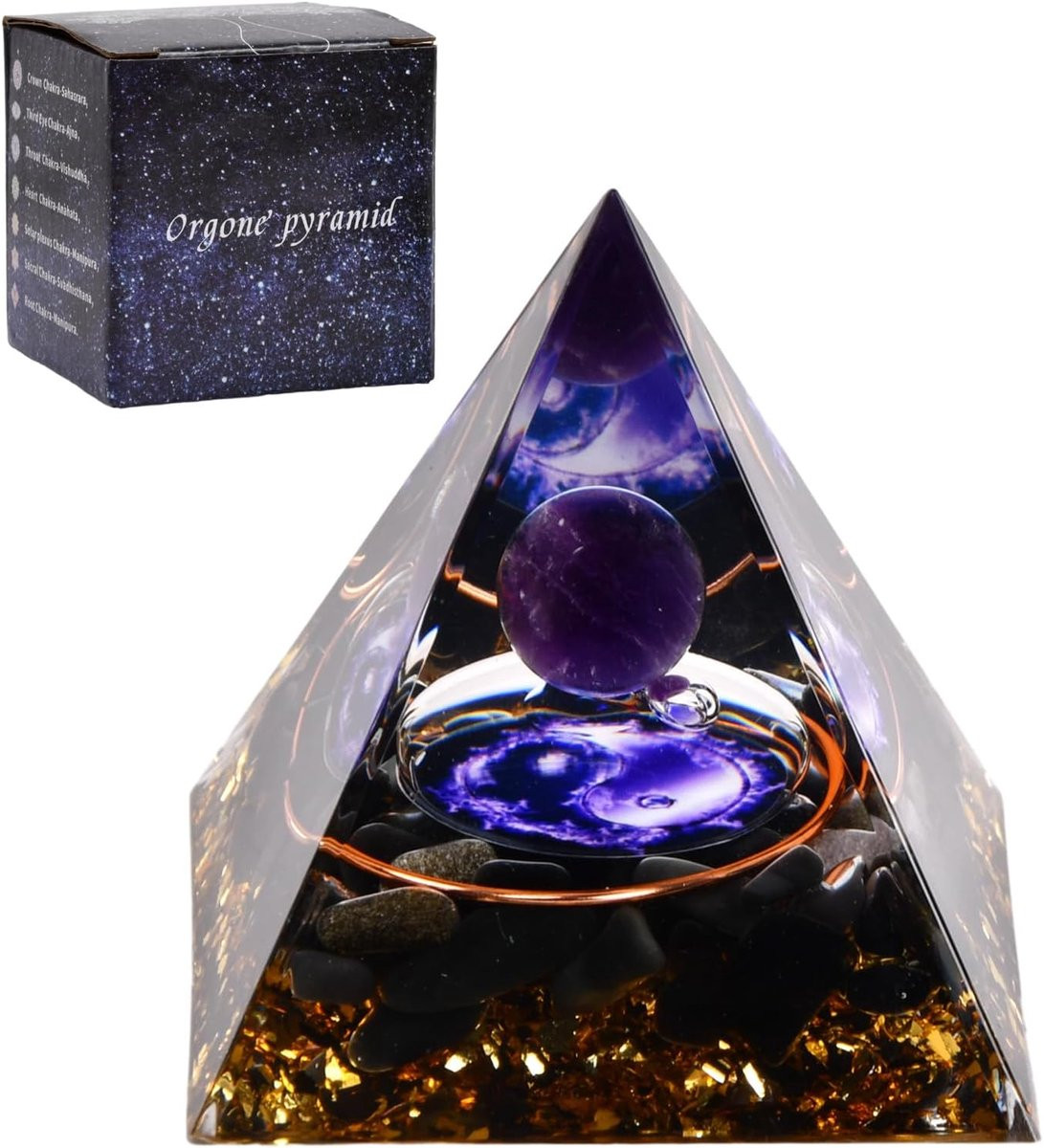 ShopVlot Amethist Reiki Kristal Piramide voor Chakra Energie en Meditatie - 6 x 6 cm