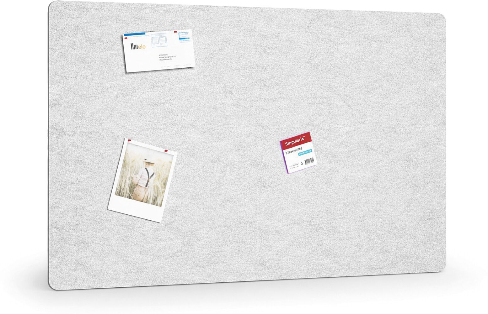 B2B Partner Akustische Pinnwand 120x80 cm, runde Ecken, weiß