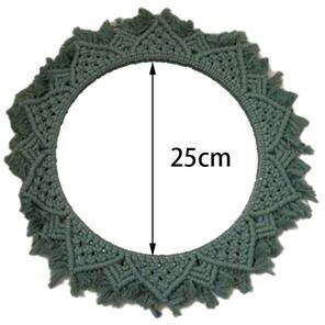 Fusion Finds Handmade Wall Mirror With Cotton Macrame Frame Round Bohemian Home Decor style B