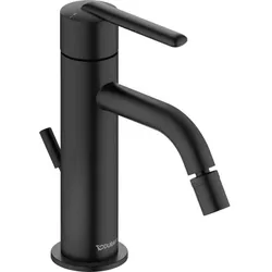 Duravit Balcoon Bidetarmatur BA2400001046 Ausladung 119mm, mit Zugstange Ablaufgarnitur, schwarz matt