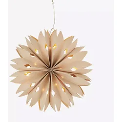 Papierstern mit LED Beleuchtung  natur Ø 40cm