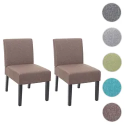 2er-Set Esszimmerstuhl HWC-F61, Stuhl Lounge-Stuhl, Stoff/Textil ~ braun