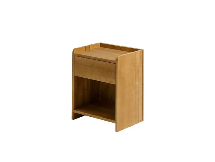 Table de chevet en sapin massif marron clair