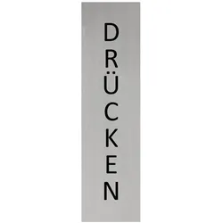 CombiCraft Aluminium Türschild Drücken (vertikal) 165x45mm mit 3M-Tape