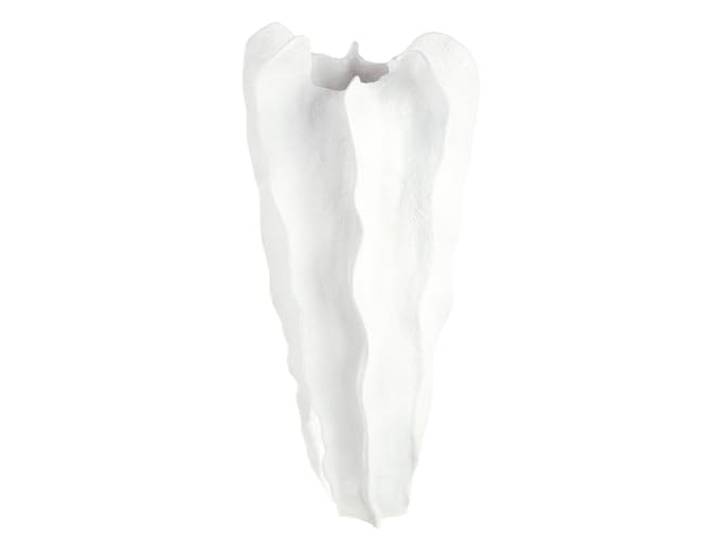 GILDE Vase de Sol Wavey en résine synthétique - Forme Organique - Structure - Blanc - Hauteur : 92 cm - Largeur : 38 cm