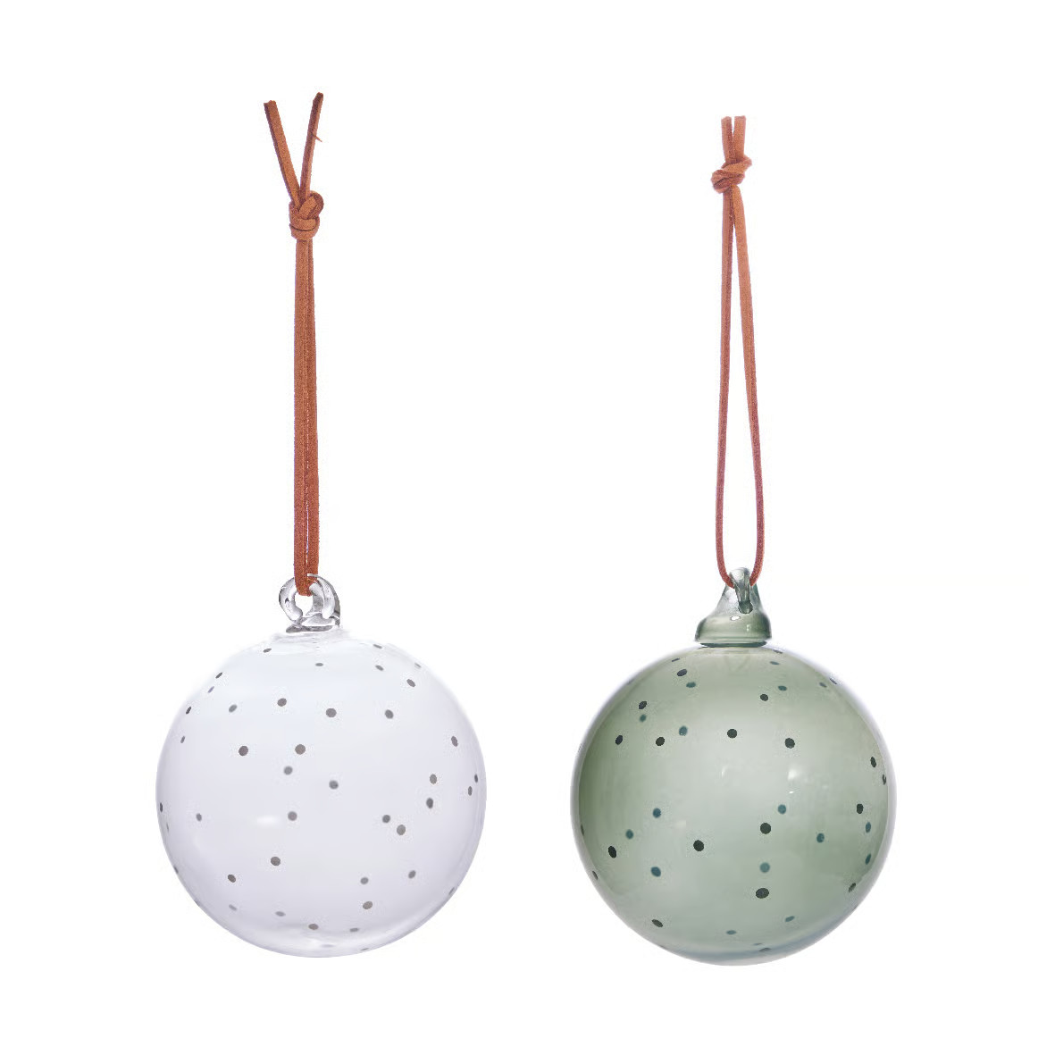 OYOY Natale Christmas kerstballen 2-delig Clear-green