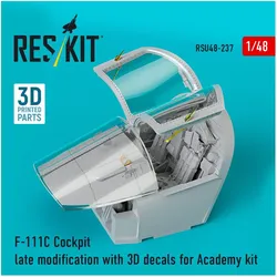 ResKit F-111C Cockpit late modification with 3D decals for Academy kit (3D Printed)