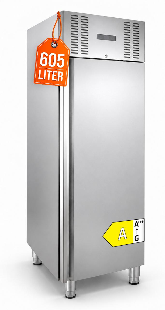 GastroHero Gastronomie Kühlschrank ECO 650 GN 2/1 - 605 Liter Volumen, Edelstahlgehäuse, 3 höhenverstellbare Böden, abschließbar