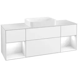 Villeroy und Boch Finion Waschtischunterschrank G741GFGF 160x60,3x50,1cm, Regale Glossy white lacquer, Glossy white lacquer