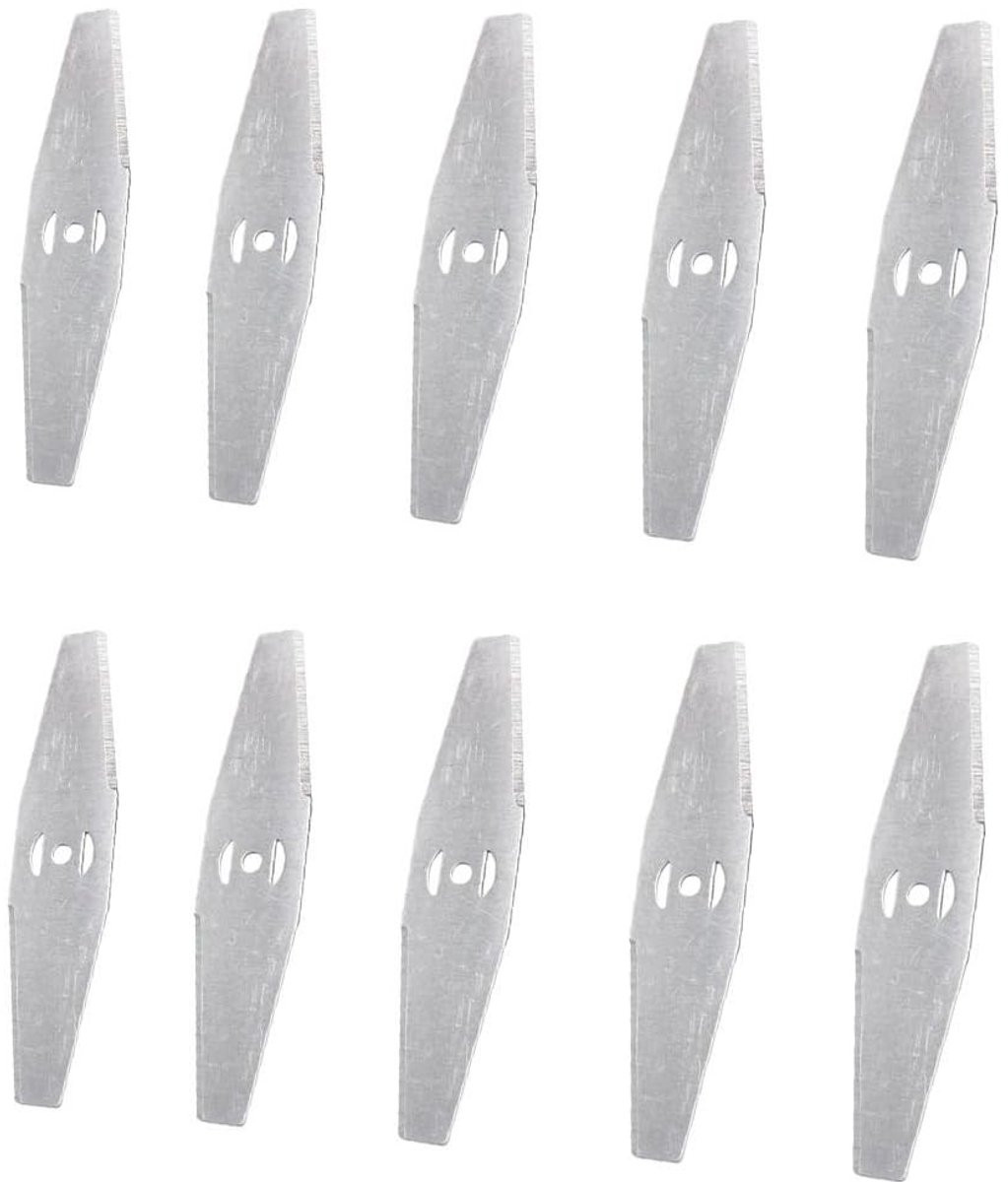 Dailygoody Roestvrijstalen grastrimmer vervangende messen, 10 stuks, zilver