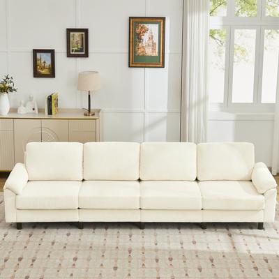 Hochwertiges Modern Corduroy 4-Seat Sofa Couch with Pillow Top Arms