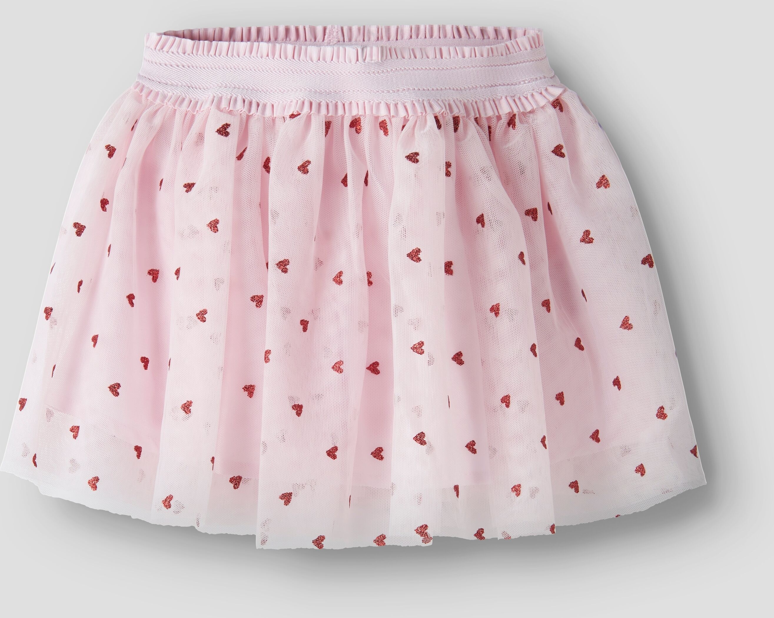 Minirock NAME IT "NMFBEROSS TULLE SKIRT", Mädchen, Gr. 116, rosa (cradle pink), Tüll, Obermaterial: 100% Polyamid, bedruckt, Basic mini, Röcke Minirock cradle pink 116