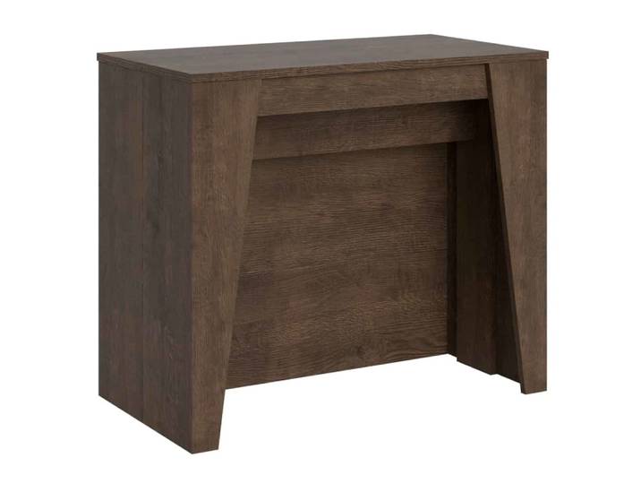 Console extensible 90x48/296 cm effet bois noyer