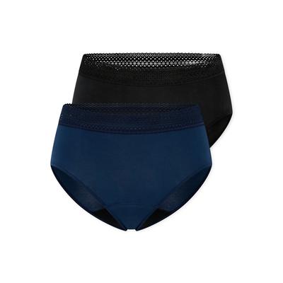 Periodenslip SCHIESSER "Schiesser Care", Damen, Gr. 46, schwarz (sonstiges), Single Jersey, Obermaterial: 95% Baumwolle, 5% Elasthan, körpernah, Unterhosen, feuchtigkeitsabsorbierend und leicht saugfähig, Single-Jersey-Qualität