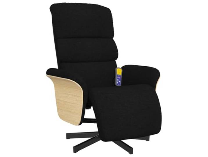 vidaXL Massagesessel mit Fußteil Schwarz Stoff
