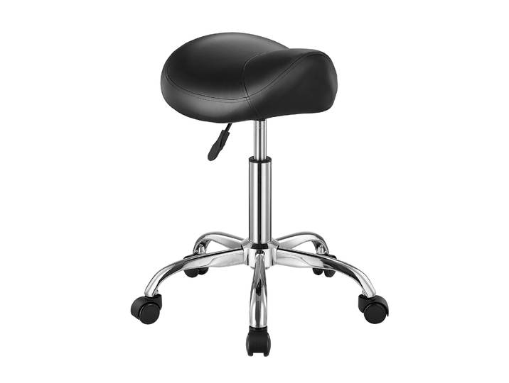 SucceBuy Tabouret de selle avec roue Capacité de poids de 450 lb Chaise de selle pivotante ergonomique réglable en hauteur pour tatouage de salon de clinique