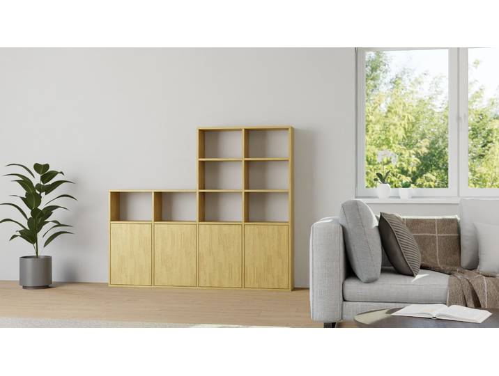 Büroregal nach Maß - Büroschrank mit vielen Optionen Eiche Natur geölt