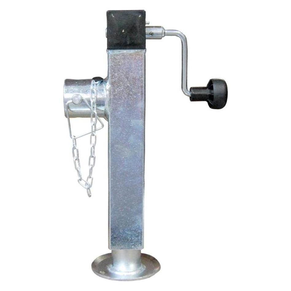 Winterhoff Anhänger Stütze Stützfuß VK 60 X 535mm 1300kg 365mm Hub klappbar mit Handkurbel, Silber (407020)