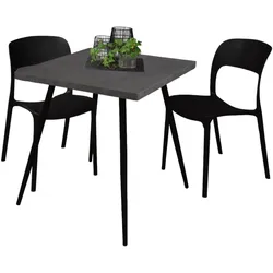BISTROTISCH Ekaterina 70x70x75 schwarz matt/graphit