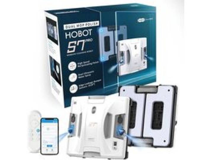 Robot lave vitres - Hobot - S7 Pro - Pulvérisation à ultrasons double de 15 nm puissance daspiration de 4 800 Pa