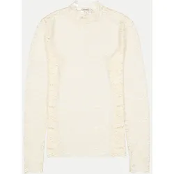 Langarmshirt aus Spitze Beige M