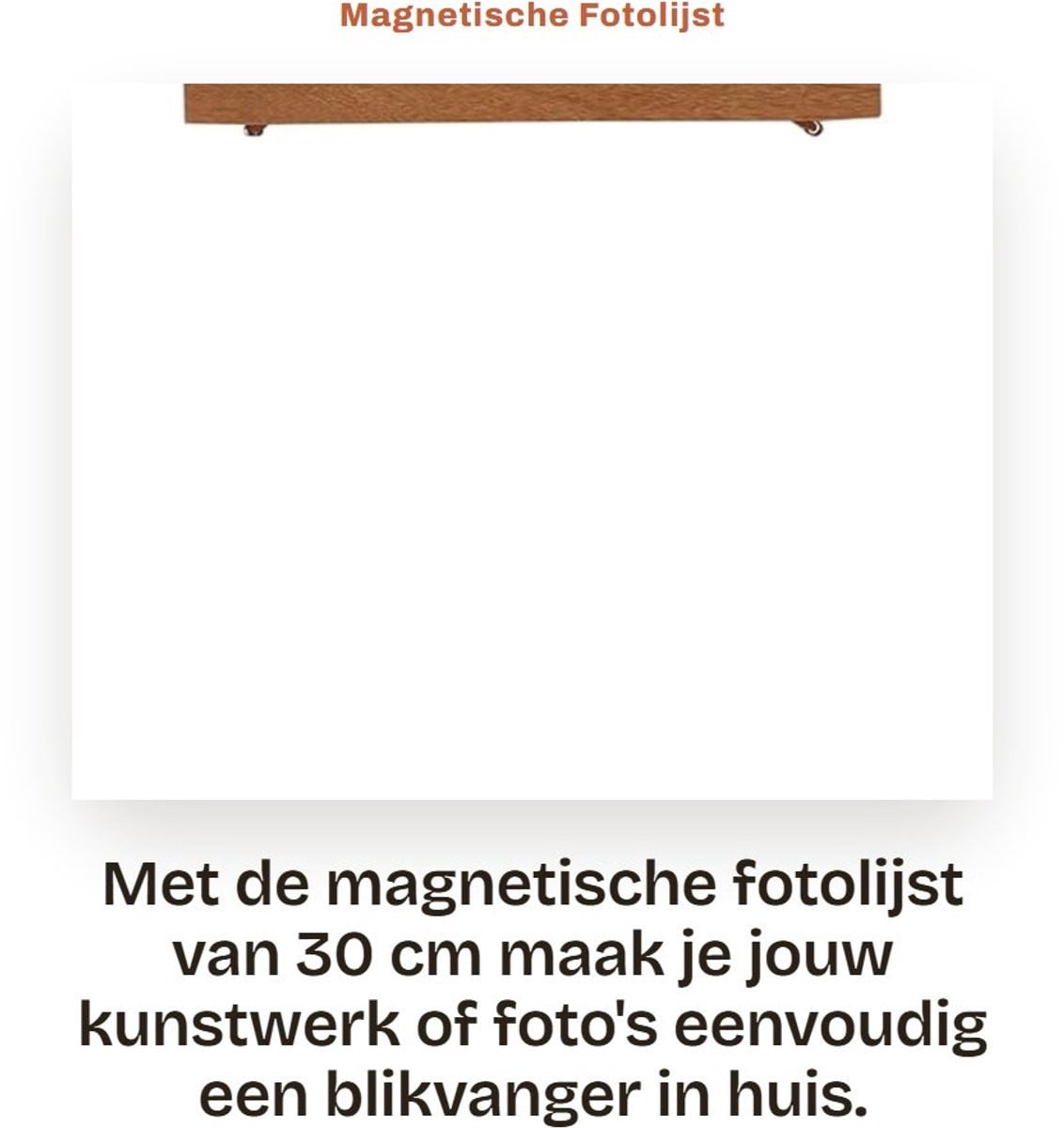 Dailygoods Magnetische Fotolijst van Teakhout - 30 cm - Wanddecoratie en Posterhanger