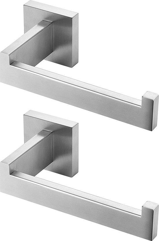 Unyqoos RVS toiletrolhouder met nikkelkleurige coating, geborsteld