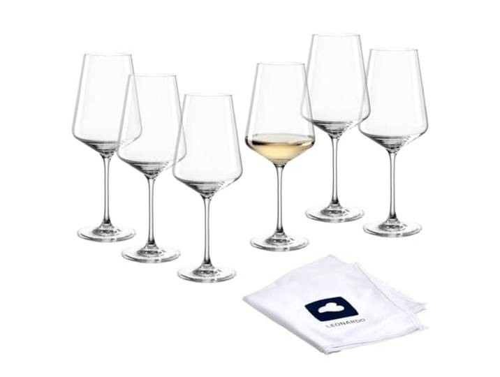 LEONARDO HOME Weißweingläser PUCCINI (6er Set) inkl. Poliertuch Kratzfeste Weingläser (560 ml) Spülmaschinenfest & Langlebig Zeitlose Gläser für Weißwein Weißwein-Glas Puccini 040977