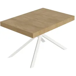 Itamoby Niket Ausziehtisch 140/224x80cm Natur-Eiche weiße Beine