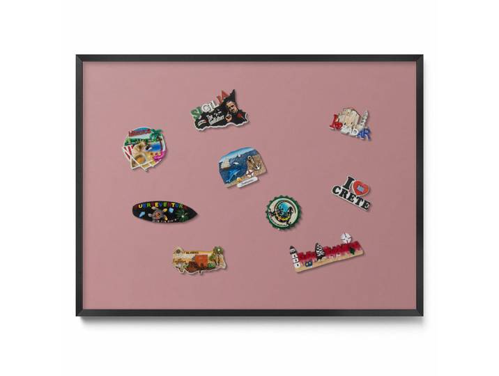 Tulup Magnettafel 80x60 cm schwarzer Rahmen – Pastellrosa Farbe, Koralle, Metall, Rechteckig, 80x60x0.4 cm, Bilder & Rahmen, Pinnwände & Magnettafeln