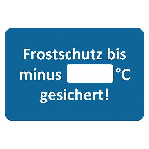 Eichner Aufkleber Frostschutz bis minus...oC gesichert, blau/weiss, 250 St. (9220-00053)